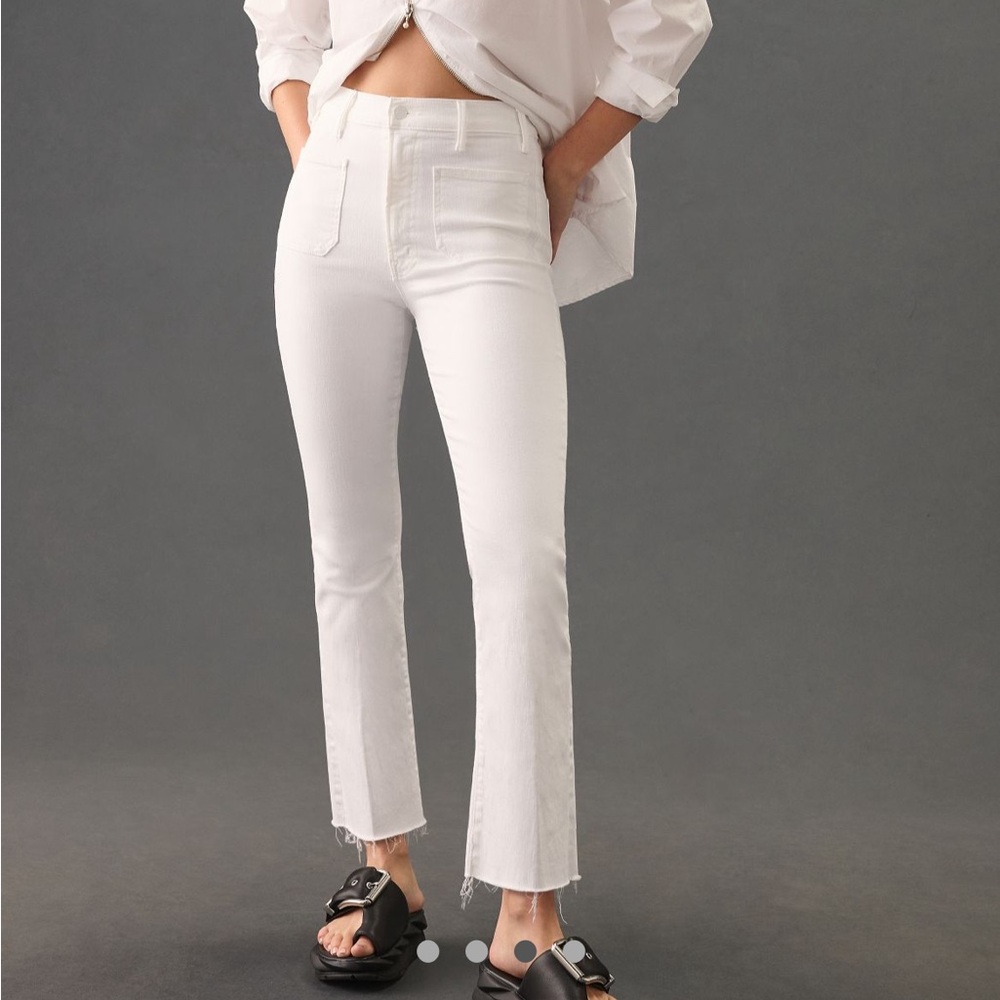 MOTHER The Hustler patch pocket high rise ankle fray NWT